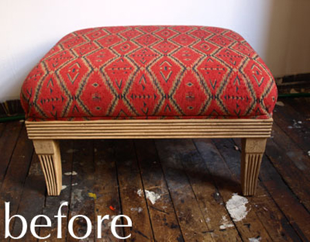 ottoman reupholstered