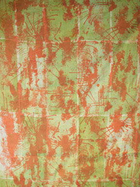 ink silkscreen in brown and green